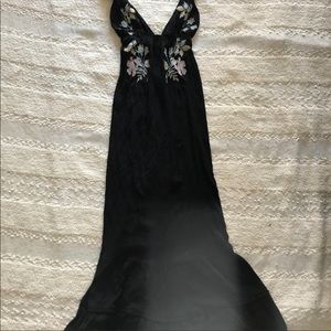 ASOS Embroidered Black Maxi Dress